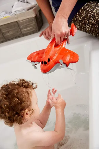 Vista 6 de Green Toys Fire Plane - Juego de simulación, habilidades motoras, vehículo de juguete de baño para niños. Sin BPA, ftalatos, PVC. Apto