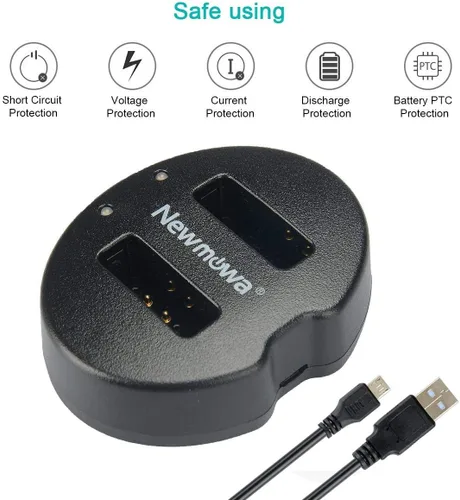Vista 4 de Newmowa Cargador rápido USB dual para Canon NB-13L PowerShot G7X/G9X/SX Series Compatible con Canon PowerShot G5X, G7X, G7 X Mark II, G9X, G9 X