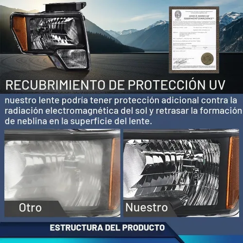 Vista 3 de PIT66 Conjunto de faros y luces traseras para Ford F150 2009-2014
