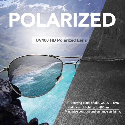 Vista 3 de MAXJULI Gafas de sol polarizadas de aviador para cara pequeña a mediana 8017 y 8018