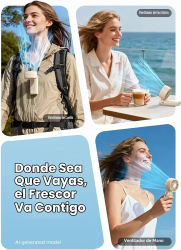 Vista 5 de Aecooly Mighty Ventilador portátil de mano Refrigeración máxima de 20 Beige
