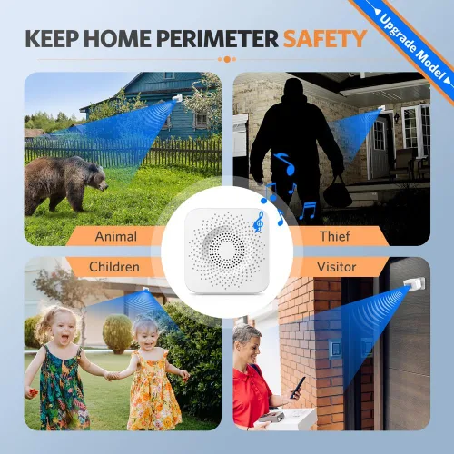 Vista 3 de Alarmas de entrada inalámbricas exteriores resistentes a la intemperie - Sistema de alarmas con sensor de movimiento, detector de movimiento