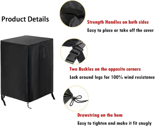 Vista 3 de Saking Funda para Tanque de Propano Compatible con Tanque de Propano Cuadrado de 20 libras, Funda Impermeable para Mesa Auxiliar de Almacenamiento