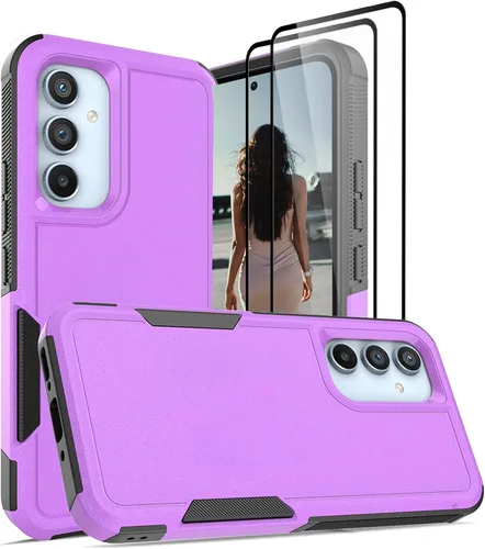 Vista 18 de Jeylly Compatible con Samsung Galaxy A22 5G Funda, Funda Samsung A22 5G con 2pcs protectores de pantalla de vidrio templado