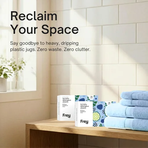 Vista 8 de FREY Hojas de detergente para ropa derivadas de plantas, 60 unidades (paquete de 2) - Tiras de detergente ecológicas sin líquido, láminas ecológicas