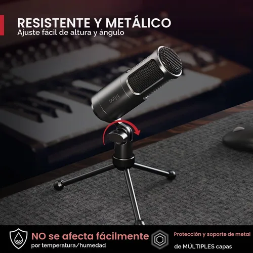 Vista 6 de FIFINE K669D XLR Micrófono Dinámico Metal para Vocal, Grabación