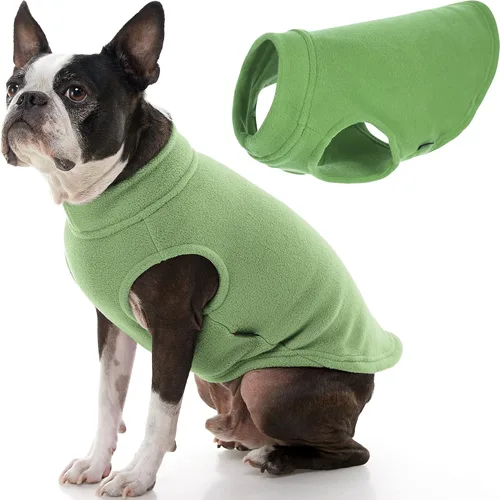 Vista 20 de Gooby - Chaleco de Vellón Elástico, Chaleco de Vellón Tipo Pullover Chaqueta Suéter para Perros, Azul Argyle, Extra Pequeño