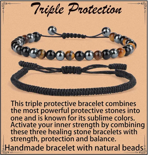 Vista 51 de LPBeads Pulsera de piedra natural hecha a mano de tamaño ajustable