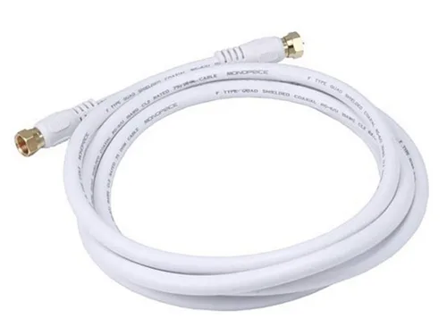 Vista 14 de Monoprice RG6 Quad Shield CL2 - Cable coaxial con conector tipo F para televisión, 1.5 pies