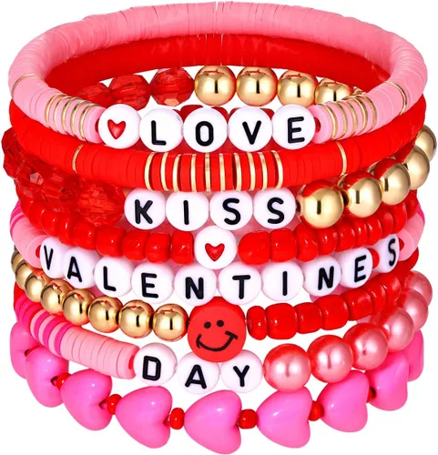 Vista 236 de Surfer Heishi - Pulseras apilables para mujer, apilables, de vinilo arcoíris, disco de arcilla, pulseras elásticas para la amistad, joyería bohemia
