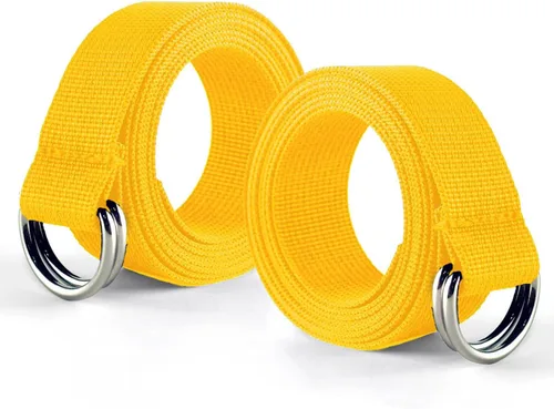 Vista 9 de Cinturón de fútbol web con dos anillos en D de acero inoxidable de 52 pies, cinturón para hombres, mujeres, niños, jóvenes, niños y niñas