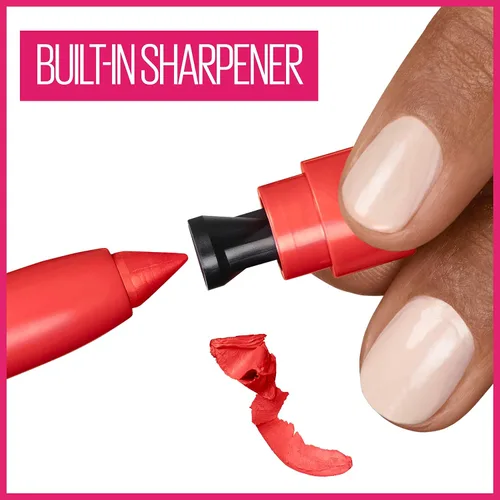 Vista 5 de Maquillaje de lápiz labial Maybelline Super Stay Ink Crayon, lápiz labial mate con punta de precisión con sacapuntas integrado, larga duración