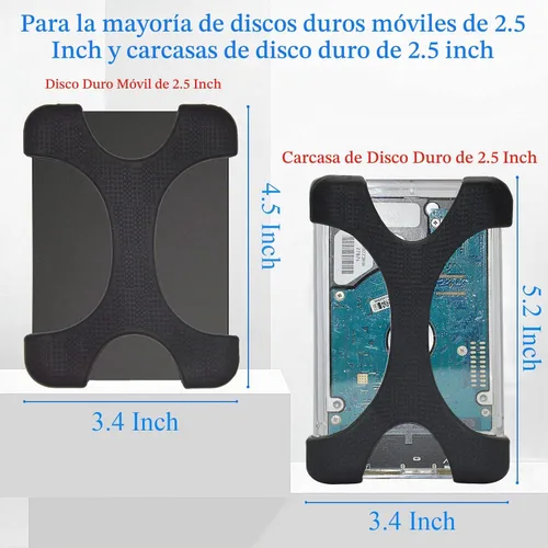 Vista 3 de 4 piezas de funda protectora de silicona para disco duro de 2.5 pulgadas, a prueba de golpes y caídas para proteger la seguridad de tu dispositivo