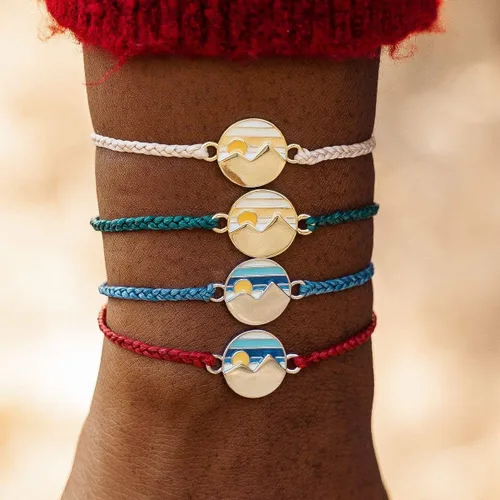 Vista 3 de Pura Vida Pulsera de plata reversible Twin Peaks - 100% impermeable, banda ajustable