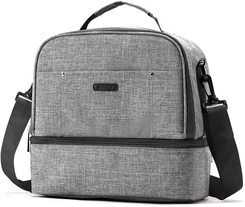 Vista 8 de Bolsa de extractor de leche con compartimento para extractor de leche, bolsa enfriadora y a prueba de humedad, doble capa para madre, extractor