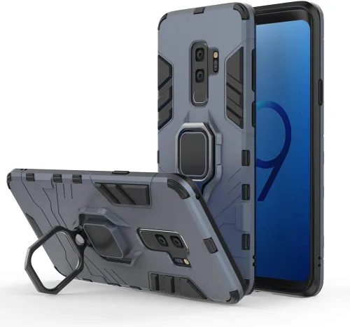 Vista 8 de LuluMain - Funda compatible con Galaxy S9+, soporte de anillo de metal a prueba de golpes (funciona con soporte magnético para automóvil), funda