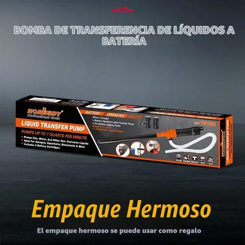 Vista 2 de HORUSDY Bomba de gas y agua portátil con batería, bomba de transferencia de combustible alimentada, bomba de gasolina y sifón líquido de 2.2 GPM