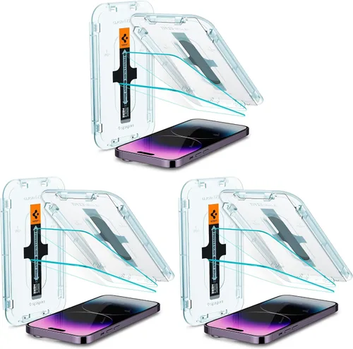 Vista 14 de Spigen AluminaCore Tempered Glass Screen Protector [Glas.tR EZ Fit] designed for iPhone Air [6 Pack] 9H+ Hardness, Aluminum-Enhanced Durability