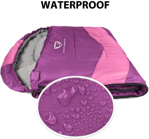 Vista 4 de Gold Armour Sacos de dormir para adultos, niños, niñas, mochileros, senderismo, campamento, clima frío y cálido 4 estaciones, uso en interiores