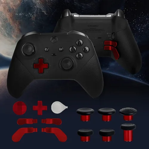 Vista 5 de Metal Thumbsticks for Xbox One Elite Controller Series 2 Accessories, 13 in 1 Replacement Magnetic Buttons kit Includes 6 Swap Magnetic Joysticks, 4