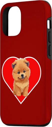 Vista 2 de iPhone 15 Cute Happy Chow Puppy Dog Cartoon Dog to Fall in Love Case