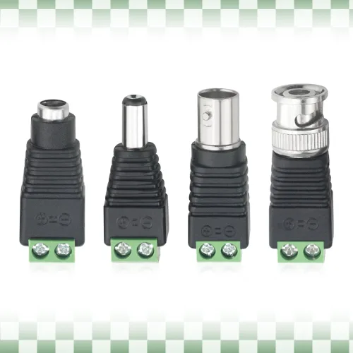 Vista 5 de WMYCONGCONG 20 conectores de adaptador de corriente CC hembra y macho de 0.083 x 0.217 in + 20 conectores balun para cámara de video BNC macho