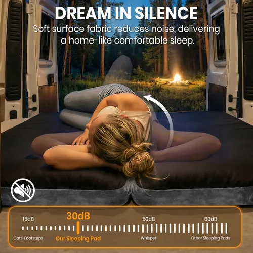 Vista 7 de Colchoneta de dormir autoinflable con bomba eléctrica, colchoneta de espuma ultra gruesa de 4 pulgadas para acampar con almohada integrada, 9.5