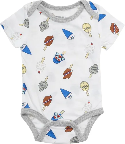 Vista 3 de STAR WARS Newborn Baby Boys Infants Snap Suit Rompers 2 Pack