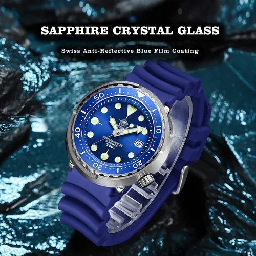 Vista 7 de ADDIESDIVE Automatic Steel Dive Watch for Men 47.5mm Black Analog Wristwatches Sapphire Crystal Diver 300M