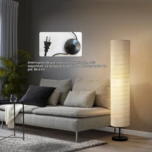 Vista 4 de Lámpara de pie moderna, regulable, 3 niveles de brillo, de papel, lámpara de pie alta con pantalla, lámparas de pie minimalistas de 55 pulgadas