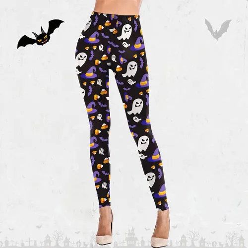 Vista 5 de Women Halloween Costume Fall High-Waisted Candy Skull Tights Novelty Nightmare Before Christmas Halloween Christma