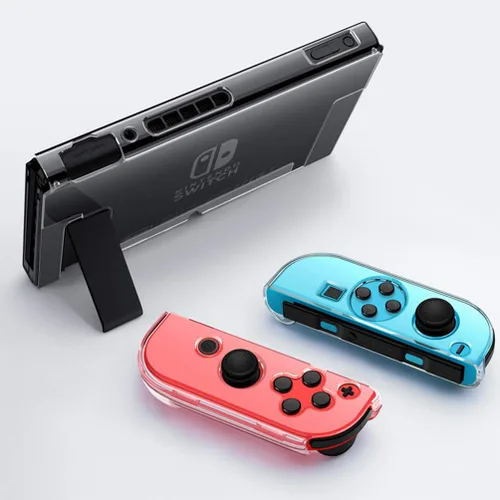 Vista 6 de Dockable Clear Case for Nintendo Switch, VANJUNN 3 in 1 Protective Case Cover for Nintendo Switch and Joy-Con Controller with Clear Grip Cover