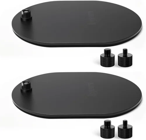 Vista 8 de Base universal para micrófono, soporte de escritorio elíptico de metal resistente con rosca de 5/8"-27, adaptadores de 1/4" y 3/8", compatible