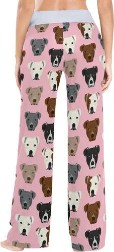 Vista 5 de XUWU Pantalones de pijama casuales cómodos para mujer, con cordón de pierna ancha, pantalones de descanso