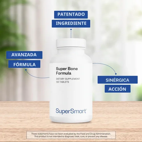 Vista 3 de Supersmart - Fórmula Super Bone - con calcio, magnesio, vitamina D3 y estroncio Sin OMG y sin gluten - 120 tabletas