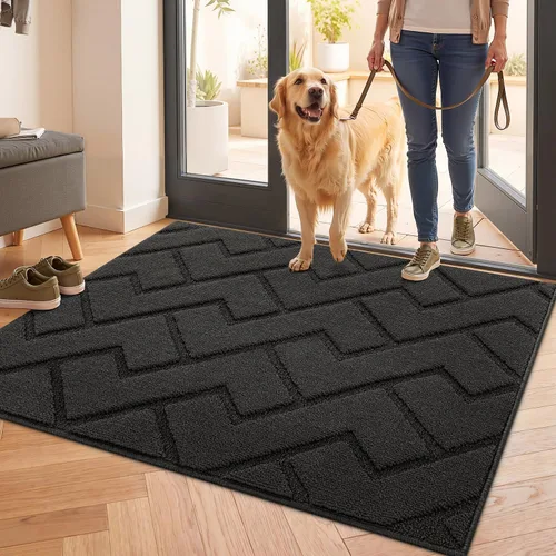 Vista 77 de hicorfe Tapete para puerta delantera para entrada exterior, 20 x 31.5 pulgadas, absorbente, resistente a la suciedad, tapetes de bienvenida