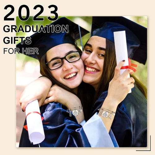 Vista 3 de Regalos de graduación para ella 2022, pulseras de graduación de clase 2022, regalos de graduación, pulseras de abalorios universitarios, regalos