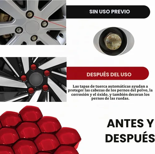 Vista 6 de 20 PIEZAS Cubierta para Tuerca de Rueda, Tuercas de Tornillo de Neumático Hexagonal de 17 mm, Cubierta Protectora a Prueba de Óxido y Polvo, Cáscara