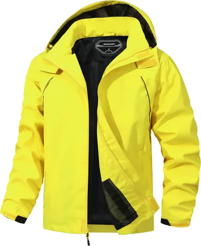 Vista 8 de Chaqueta impermeable para hombre, rompevientos, ligera, con capucha desmontable