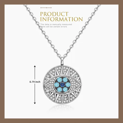 Vista 4 de Collar de plata de ley S925 con colgante de circonio cúbico, diseño de colibrí de abeja en capas de Hamsa
