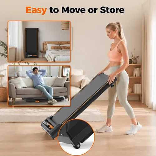 Vista 8 de Caminadora para el hogar y la oficina - Cinta de correr para debajo del escritorio con 6% de inclinación manual, control remoto, pantalla LED, motor