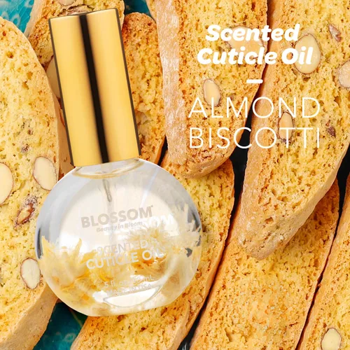 Vista 2 de Blossom Aceite de cutícula para uñas, hidratante, Biscotti de almendras