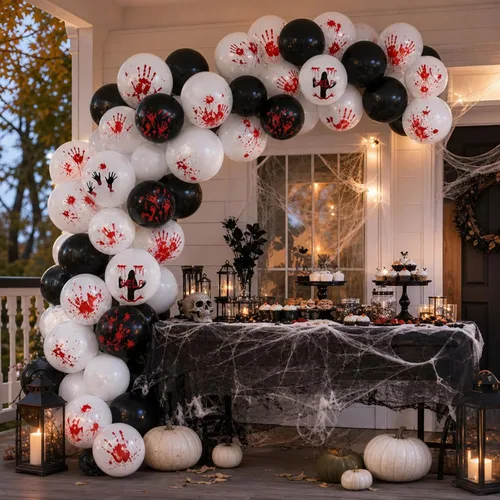 Vista 5 de Aoriher - 45 globos de látex de zombi sangriento de 12 pulgadas