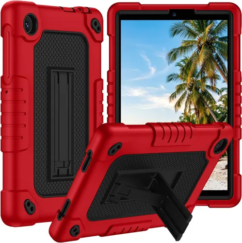 Vista 9 de Funda protectora para tablet TCL Tab 8 Plus, correa para el hombro, silicona suave y parte trasera dura, a prueba de golpes, para TCL Tab 8 Plus/TCL