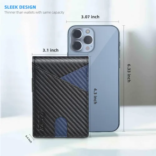 Vista 94 de Zitahli - Billeteras delgadas RFID para hombres, billetera de cuero flexible con clip de dinero, cartera minimalista con bolsillo frontal