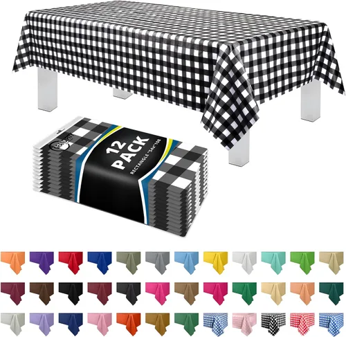 Vista 11 de Mantel de plástico de alta calidad - 54 in. x 108 pulgadas. Grandipity - Mantel rectangular (6 y 12 unidades), Agua (Aqua)