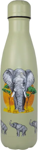 Vista 15 de NatureVac - Black Bear de Deluxebase. Botella de agua de acero inoxidable con aislamiento térmico de 17 onzas. Frasco de vacío reutilizable y a
