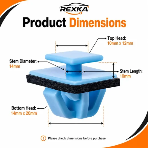 Vista 3 de Rexka 15 Uds. Puerta Liftgate Cuerpo Rueda Lateral Flare Rocker Moldeo Retenedor Clip para Hyundai Kia 87756-1F000 Elantra Santa Fe Kona Palisade