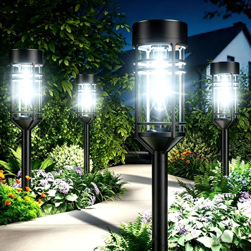 Vista 7 de Amzarp - Paquete de 8 luces solares para jardín, luces LED solares luz cálida