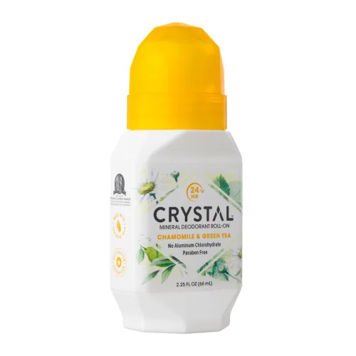 Vista 3 de Crystal- Desodorante mineral Roll-On manzanilla y té verde, paquete de de 12